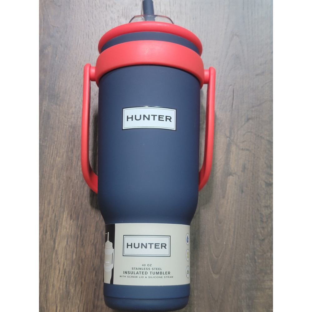 Hunter‎ 40 Oz Insulated Stainless Steel Tumbler Red Handle Blue